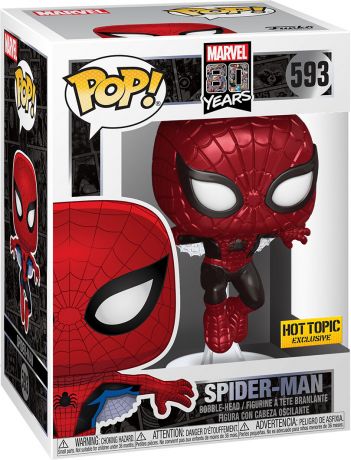 Figurine Funko Pop Marvel 80 ans #593 Spider-Man - Métallique