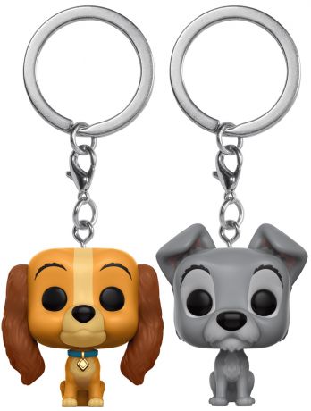 Figurine Pop La Belle et le Clochard [Disney] pas cher : Lady & Clochard -  Porte-clés - 2 pack