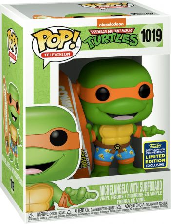 Figurine Funko Pop Tortues Ninja #1019 Michelangelo avec Planche de Surf