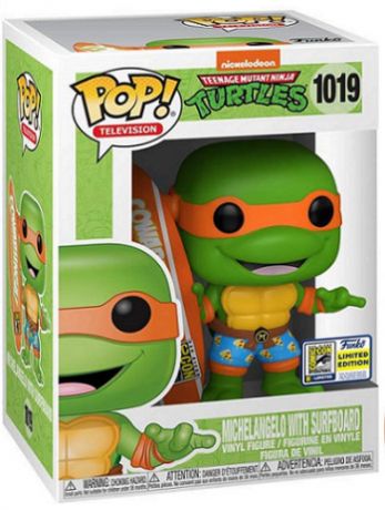 Figurine Funko Pop Tortues Ninja #1019 Michelangelo avec Planche de Surf