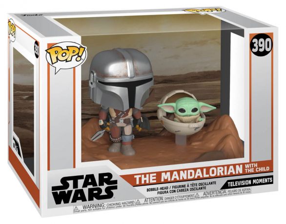 Figurine Funko Pop Star Wars : Le Mandalorien #390 Mandalorien avec l'Enfant