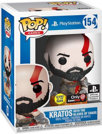 Figurine Funko Pop PlayStation #154 Kratos avec les lames du chaos - Brillant dans le noir