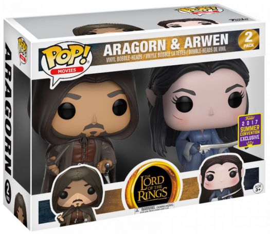 Figurine Funko Pop Le Seigneur des Anneaux Aragorn & Arwen - 2 Pack