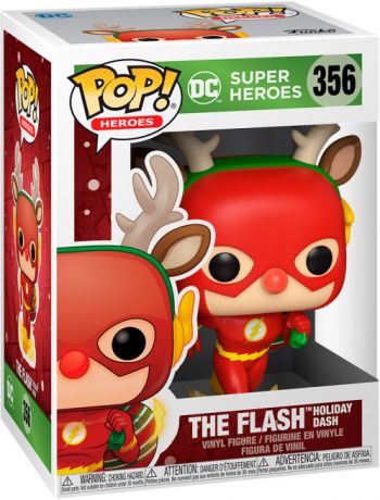Figurine Funko Pop DC Super-Héros #356 Flash en Rodolphe le Renne (Noël)