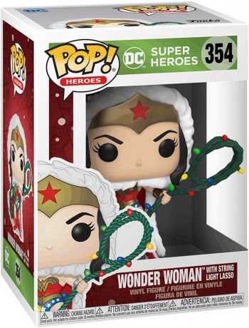 Figurine Funko Pop DC Super-Héros #354 Wonder Woman avec Lasso Lumineux (Noël)