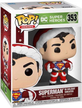 Figurine Funko Pop DC Super-Héros #353 Superman avec Chandail (Noël)