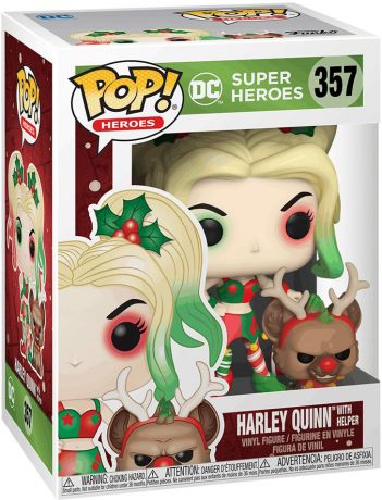 Figurine Funko Pop DC Super-Héros #357 Harley Quinn avec Assistant (Noël)