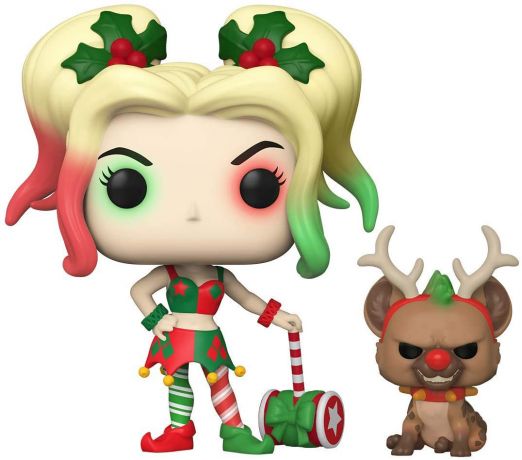 Figurine Funko Pop DC Super-Héros #357 Harley Quinn avec Assistant (Noël)