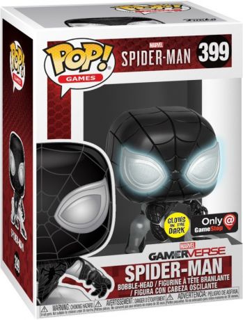 Figurine Funko Pop Spider-Man Gamerverse [Marvel] #399 Spider-Man (Costume Négatif) - Brillant dans le noir