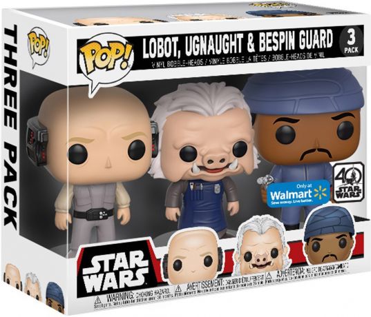 Figurine Funko Pop Star Wars 7 : Le Réveil de la Force Lobot, Ugnaught & Garde Bespin - 3-Pack