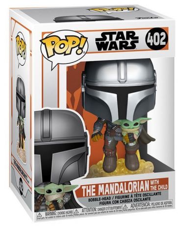 Figurine Funko Pop Star Wars : Le Mandalorien #402 Mandalorien avec l'Enfant vole