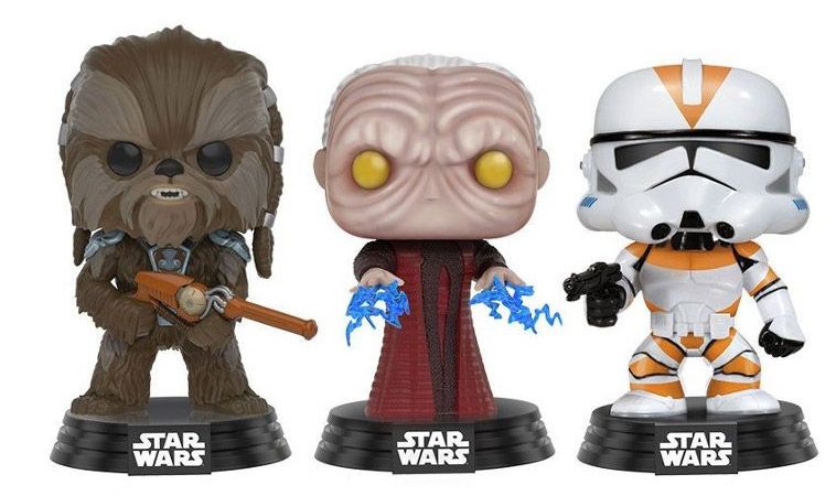 Figurine Funko Pop Star Wars 3 : La Revanche des Sith Tarfful, Unhooded Emperor, & Utapau Clone Trooper