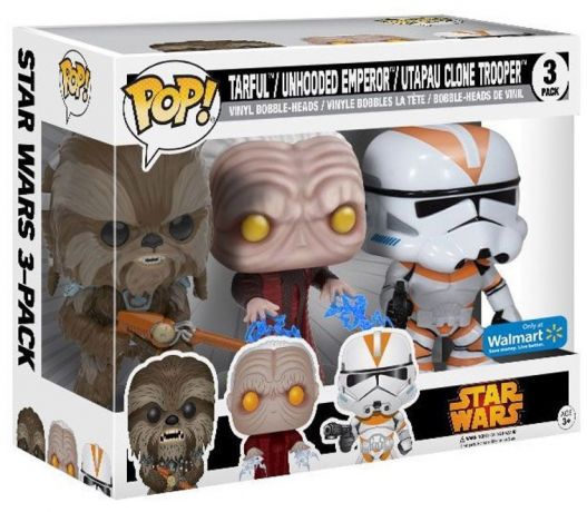 Figurine Funko Pop Star Wars 3 : La Revanche des Sith Tarfful, Unhooded Emperor, & Utapau Clone Trooper