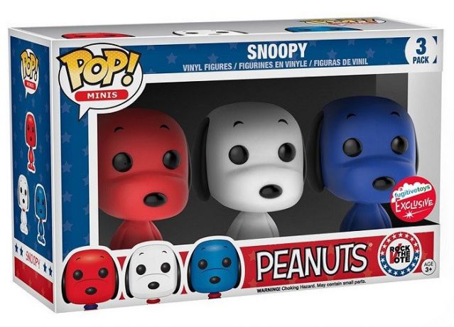 Figurine Funko Pop Snoopy Snoopy Bleu blanc rouge - 3 pack
