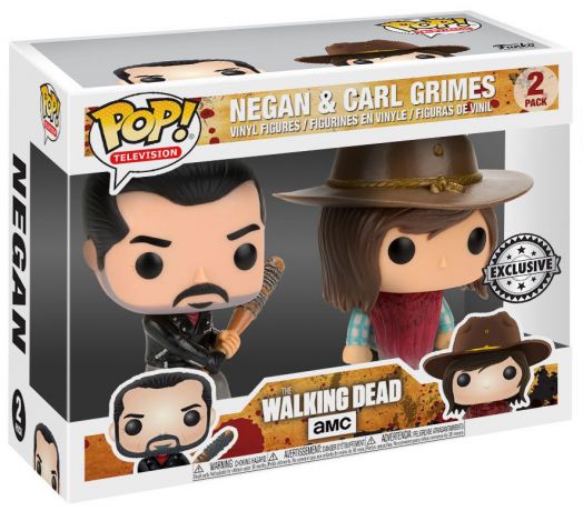 Figurine Funko Pop The Walking Dead Negan & Carl Grimes - 2 Pack