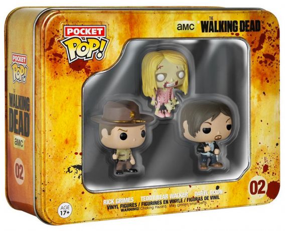 Figurine Funko Pop The Walking Dead #02 Rick Grimes, Teddy Bear Walker, Daryl Dixon - 3 Pack