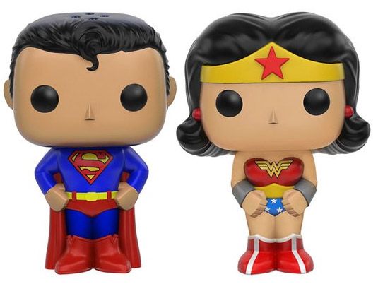 Figurine Funko Pop DC Comics Superman et Wonder Woman salière et poivrière 