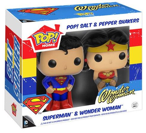 Figurine Funko Pop DC Comics Superman et Wonder Woman salière et poivrière 