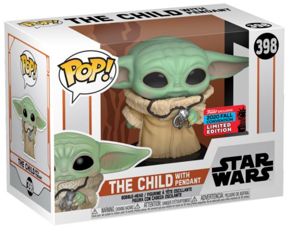 Figurine Funko Pop Star Wars : Le Mandalorien #398 L'enfant avec pendentif