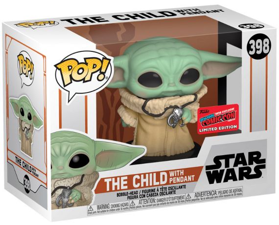 Figurine Funko Pop Star Wars : Le Mandalorien #398 L'enfant avec pendentif