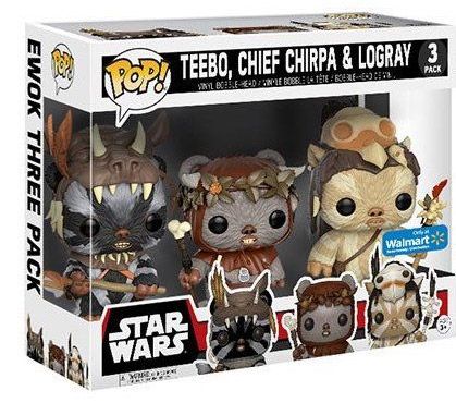 Figurine Funko Pop Star Wars : The Clone Wars Ewoks Teebo Chirpa Logray - Pack 3