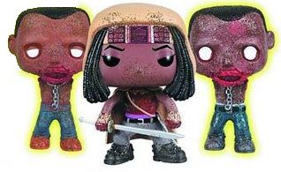 Figurine Funko Pop The Walking Dead Michonne et ses zombies - Glow in the Dark