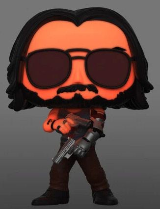 Figurine Funko Pop Cyberpunk 2077 #592 Johnny Silverhand avec pistolet - Glow in the dark