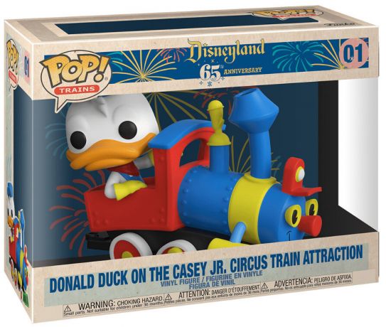 Figurine Funko Pop 65 ème anniversaire Disneyland [Disney] #01  Donald Duck sur l'attraction de train du cirque Casey Jr.