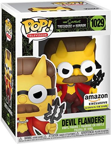 Figurine Funko Pop Les Simpson #1029 Flanders en Diable - Glow in the dark