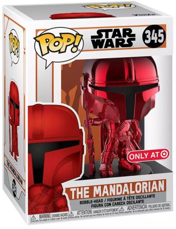 Figurine Funko Pop Star Wars : Le Mandalorien #345 Le Mandalorien - Rouge