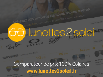 Lunettes2soleil.fr - Comparateur de prix 100% Lunettes de soleil de marque